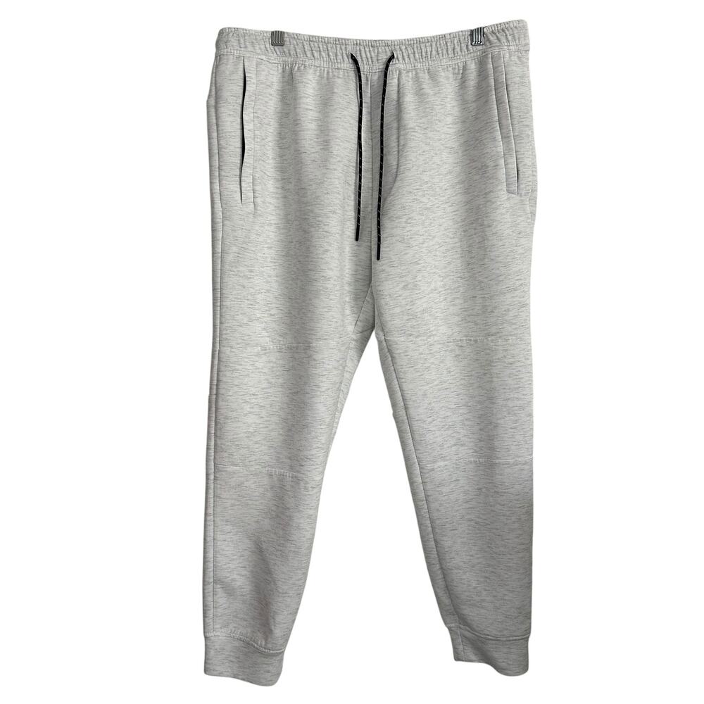American Eagle Men's Joggers AE White Heather Tapered‎ Leg Sweatpants Sz L